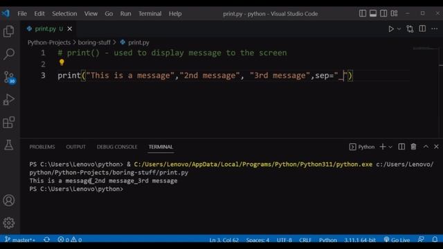 Print Function In Python  #2