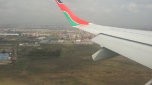 E190 Kenya Airways lands at Jomo Kenyatta airport - Nairobi