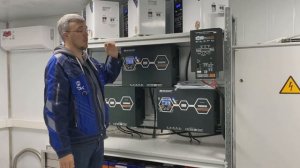 СОЛНЕЧНАЯ ГИБРИДНАЯ электростанция для бесперебойного электропитания дома в контейнере