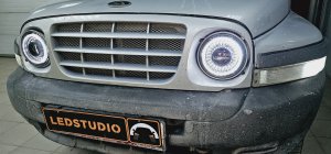TagAZ Тагер модернизация фар от Ledstudio. Тюнинг фары 7D. Круглые универсальные лэд фары.