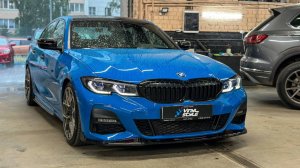 Оклейка кузова автомобиля BMW 3 серии в кузове G20 пленкой с оттенком синего цвета