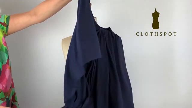 ‘Etoile’ deep navy blue micromodal jersey fabric смотреть онлайн