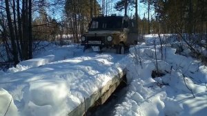 НИВА, УАЗ, ГАЗ-69 по глубокому снегу