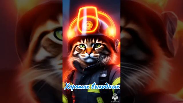 ♥️ Коты-пожарные МЧС России желают хороших выходных #Хороших_выходных #МЧСКубань #КотыПожарные