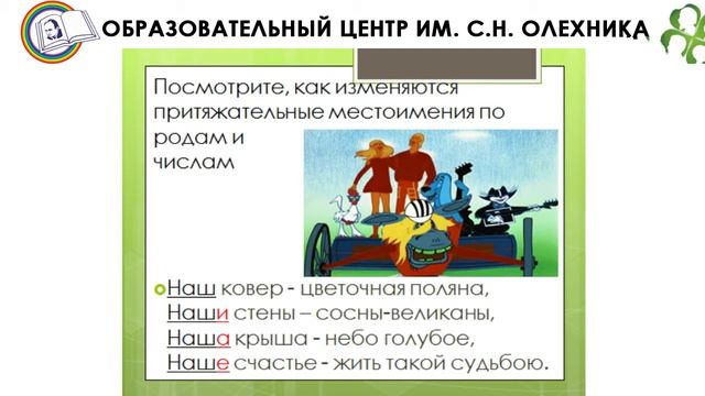 Видеоурок по Русскому языку 6 класс: Притяжательные местоимения