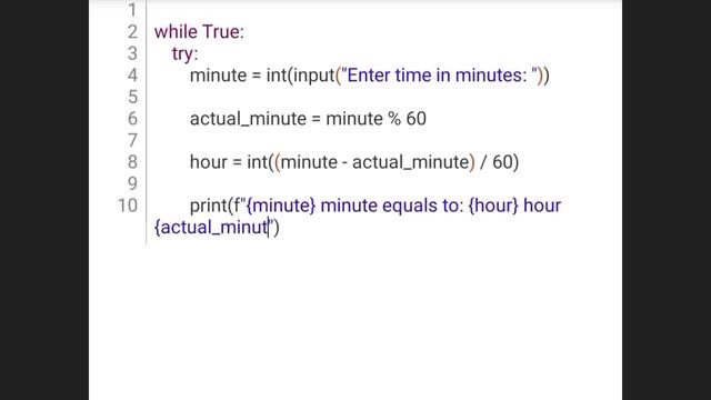 #1 SIMPLE PYTHON PROJECT - Minute to Hour-Minute Converter