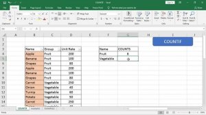 #34 MS Excel Countif Function I Count Cells based on Single Criteria