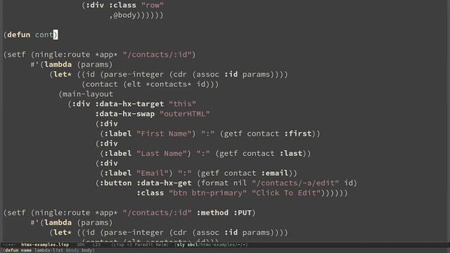 Dynamic Forms and Tables with Common Lisp and HTMX
