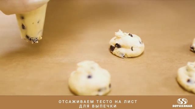 Печенье с шоколадной термокаплей и смесью DENFAI® для сдобного печенья