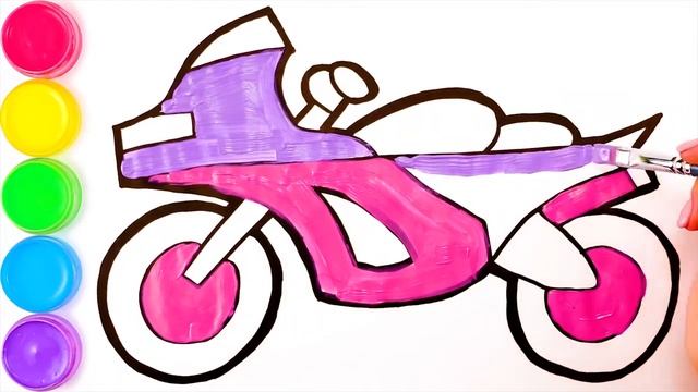 Рисуем мотоцикл для детей смотреть онлайн