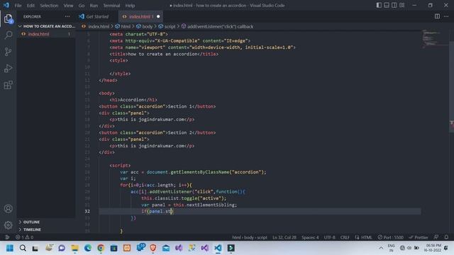 How to create an Accordion using CSS & Javascript #html #css #javascript #accordion
