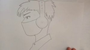 How to draw a boy with headphones. Как нарисовать мальчика с наушниками.