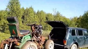 Перевозка минитрактора на прицепе