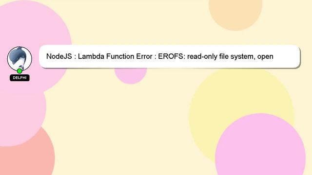 NodeJS : Lambda Function Error : EROFS: read-only file system, open './tmp/test.zip' Process exited