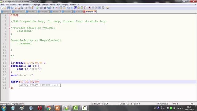 PHP Bangla Tutorial Part 18 HD ( PHP foreach Loop) смотреть онлайн