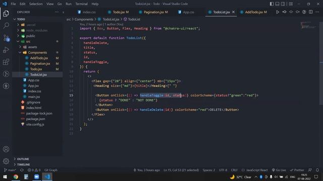 Todo CRUD application using json server , axios and Chakra UI