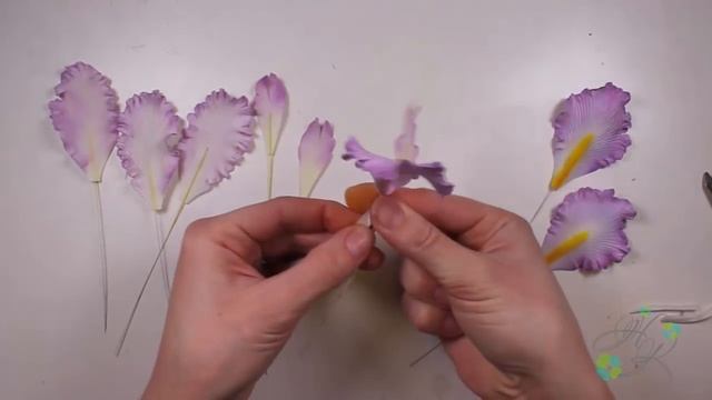 Как сделать ирисы из шелкового фоамирана