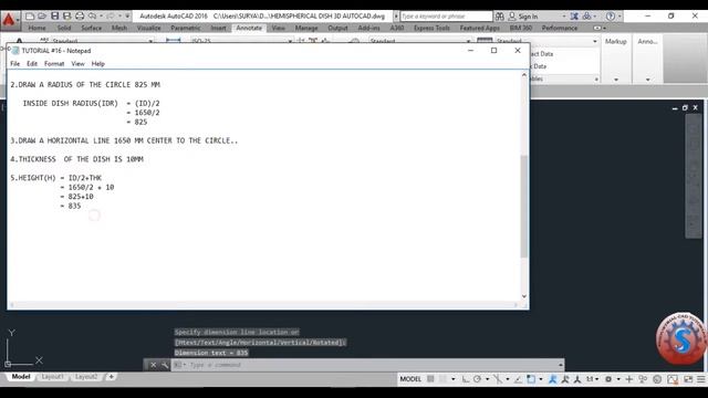 HOW TO DEVELOP A HEMISPHERICAL DISH BY USING AUTO CAD TUTORIAL #153 смотреть онлайн