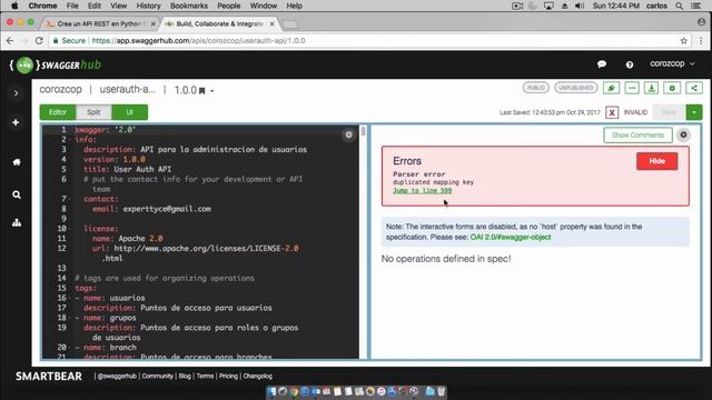 Creando un REST API con Flask parte 1 de 3, swagger documentation смотреть онлайн