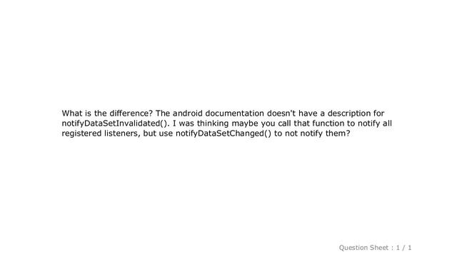 Android : Android ListView Adapter notifyDataSetInvalidated() vs notifyDataSetChanged() смотреть онлайн