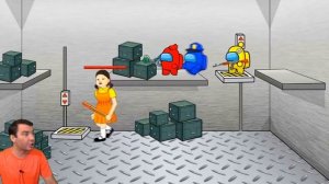 ИГРА В КАЛЬМАРА - КАК ВЫЖИТЬ?! SQUID GAME - AMONG US, ФНФ, Сиреноголовый, Балди, Амонг ас Валеришка