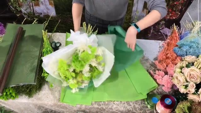 Простые букеты из сухоцветов, упаковка в азиатском стиле. смотреть онлайн