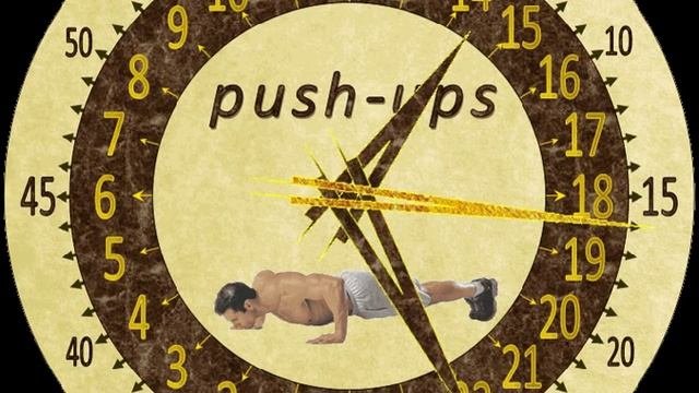 Часы в 24ти часовом циферблате. Отжимания. 24 Clock Shows Time On A 24-hour Dial. Push-ups