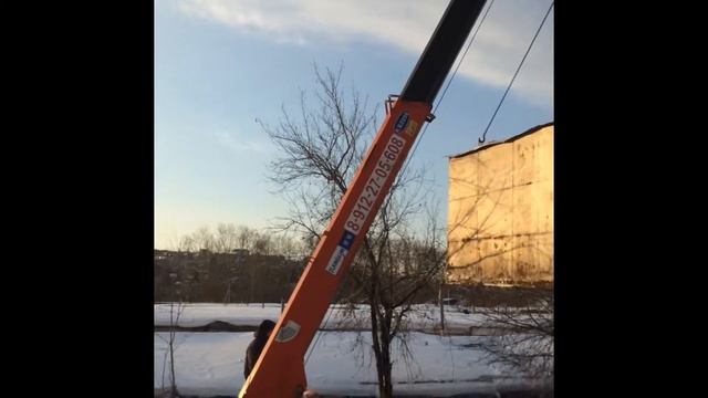 Металлический гараж не разборный. Погрузка и установка на 2-ой уровень капитального гараж 27.01.201 смотреть онлайн