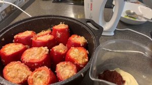 ПЕРЦЫ  ФАРШИРОВАННЫЕ МЯСОМ и ПЕРЛОВКОЙ  КАК ПРИГОТОВИТЬ