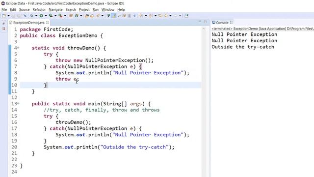 #50 | Throw and Throws keyword for Exception Handling in Java (Hindi) | With Example смотреть онлайн