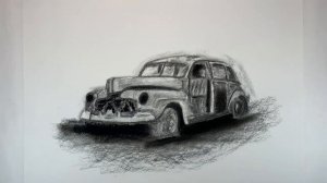 Old Car | Charcoal Drawing