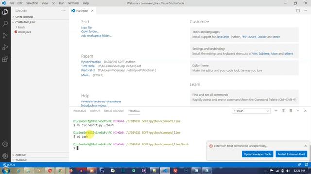 Command Line tutorial with Git Bash - Python Tutorial 06 | Basic To Advance | #divinesoft