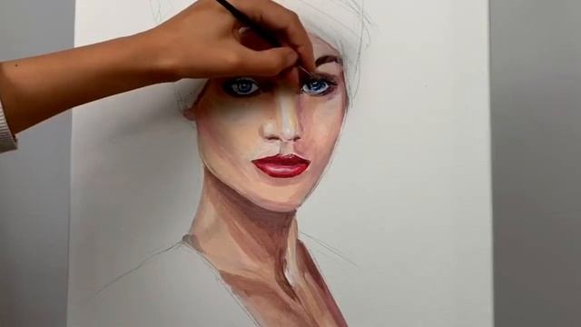 The АРТ с Александрой Али | ПОРТРЕТ АКРИЛОМ НА ХОЛСТЕ | Женский портрет | Painting TIMELAPSE Картин смотреть онлайн