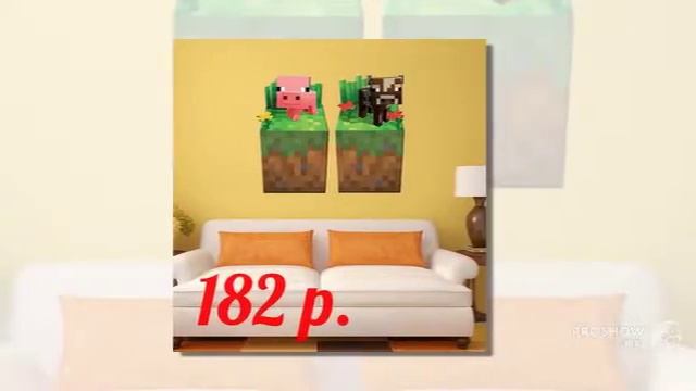 Наклейки на стену с AliExpress - Minecraft - 3D Украшение в детскую комнату смотреть онлайн