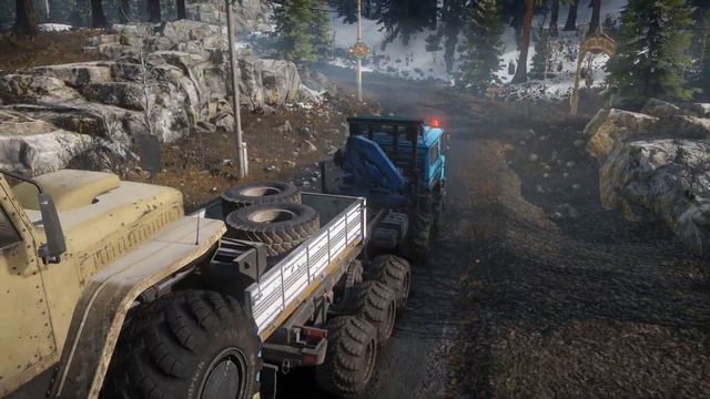 SnowRunner Mods - Hybrid Electric Truck Azov 73210 10x10 - Offroad Transport Crossing Deep River