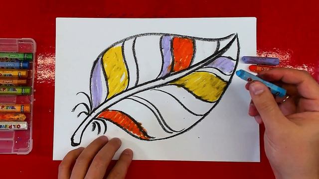 Как нарисовать ЯРКОЕ ПЕРО птицы для детей смотреть онлайн