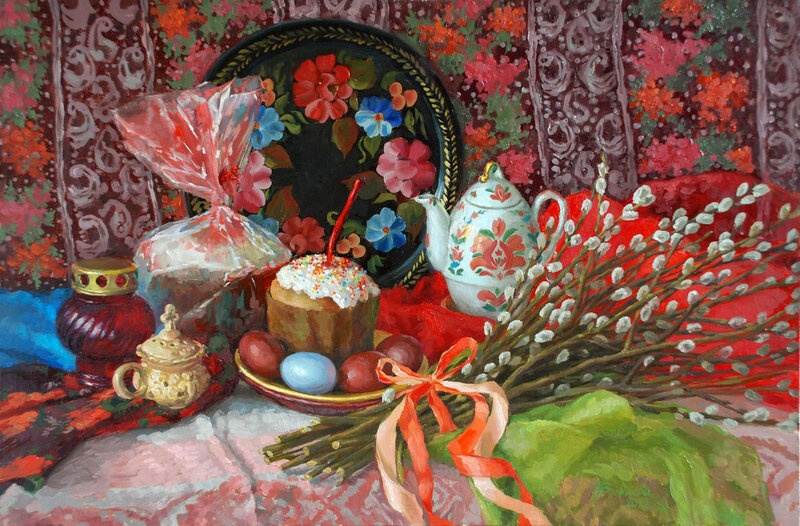 Маковский картина пасхальный стол