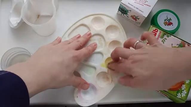 Как очистить от краски палитру и стаканчики.