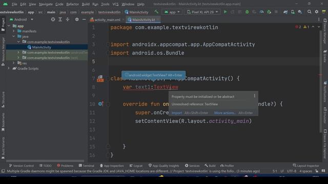 TextView | findViewById | Android development tutorial for beginners