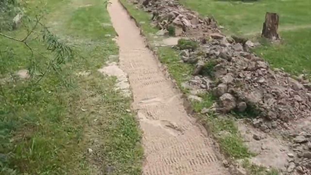 Устройство дренажа по участку с выводом в гофрированную трубу на входе.