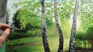 Как рисовать березы маслом часть#2