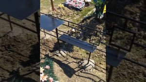 Оградка на кладбище на две могилы плюс стол и лавочка, вариант рисунка №103, Кривой Рог