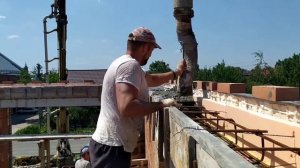 Заливка армопояса второго этажа 42 метра