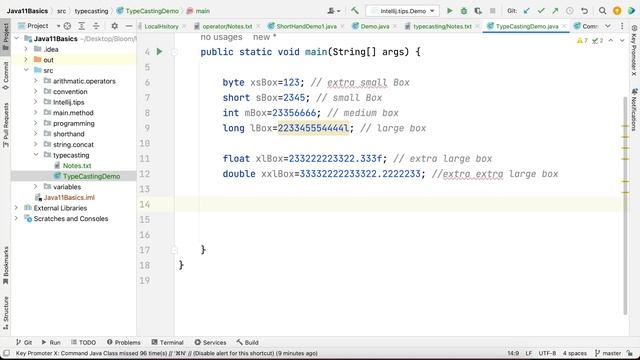 Type casting in java