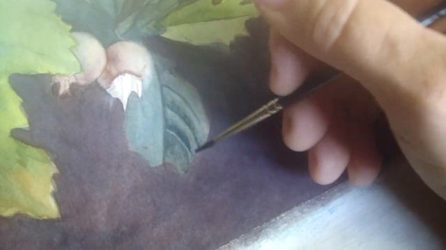 2 часть : пишем натюрморт с персиками и виноградом акварелью. смотреть онлайн