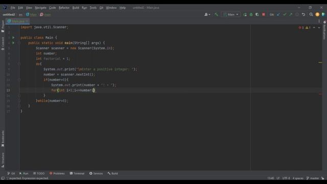 Calculate Factorial of inputted number by the user in Java. смотреть онлайн