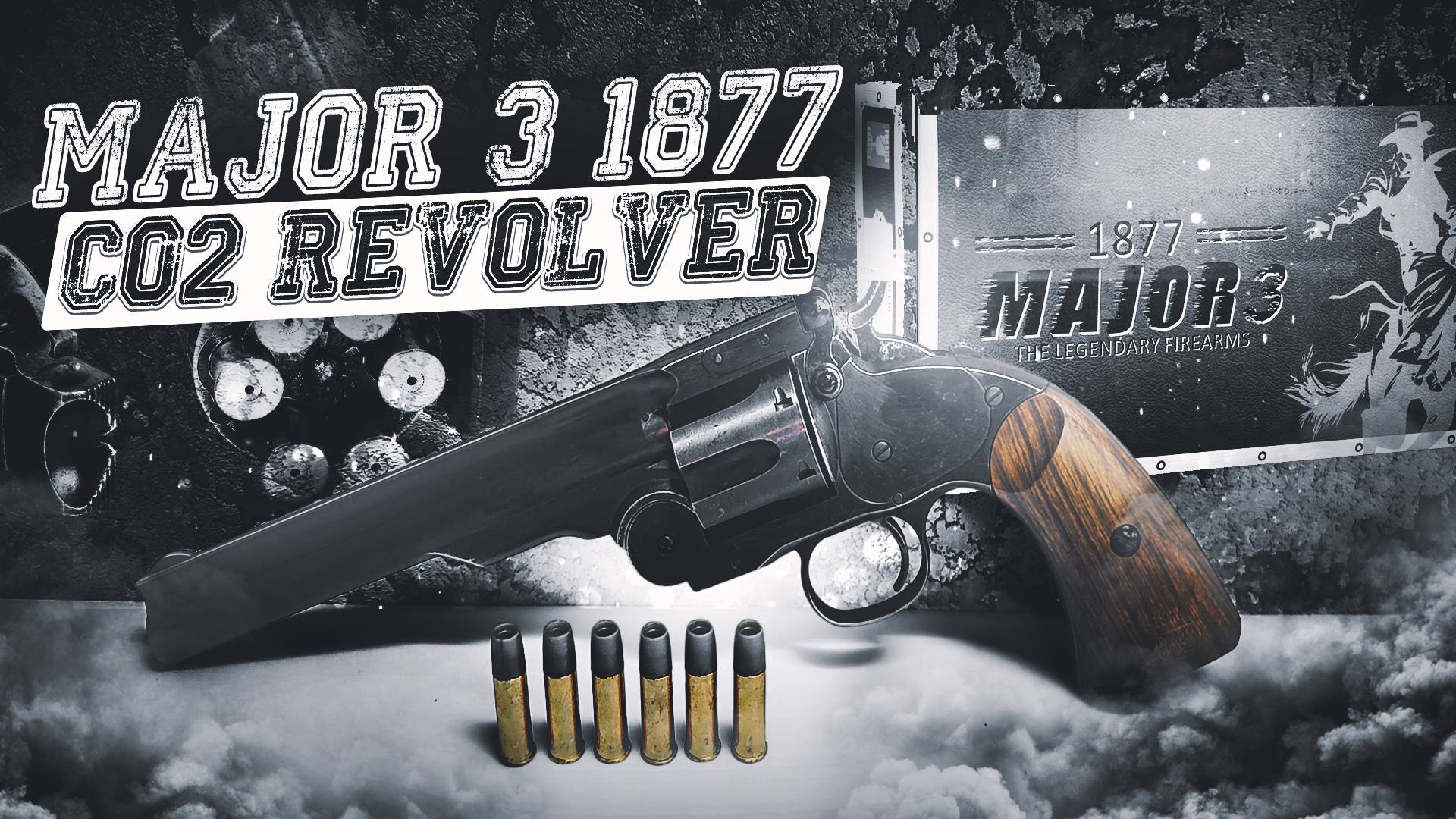 Страйкбольный пистолет (WinGun) Break Top Major 3 1877 Revolver CO2 793 6mm - Antique