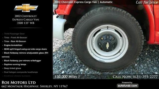 Used 2002 Chevrolet Express 3500 Cargo | Roe Motors Ltd, Shirley, NY - SOLD смотреть онлайн