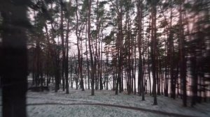 Зимний пейзаж с рекой. Winter landscape with a river.