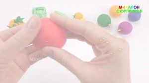 Лепим овощи из Пластилина Плей До | Учим Цвета с Play Doh | Учим название овощей с малышами